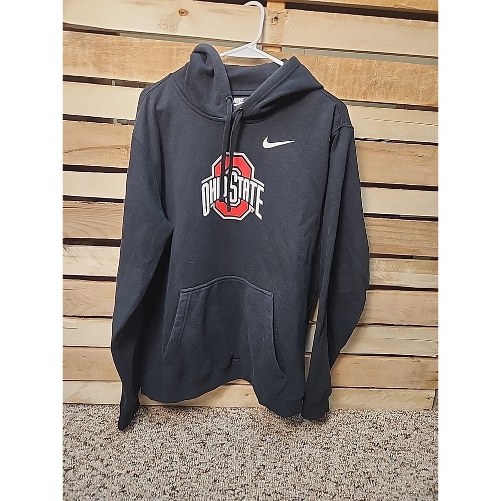 Ohio State Buckeyes Hoodie Mens Large Black Long Sleeve Pullover Sweatshirt Nike